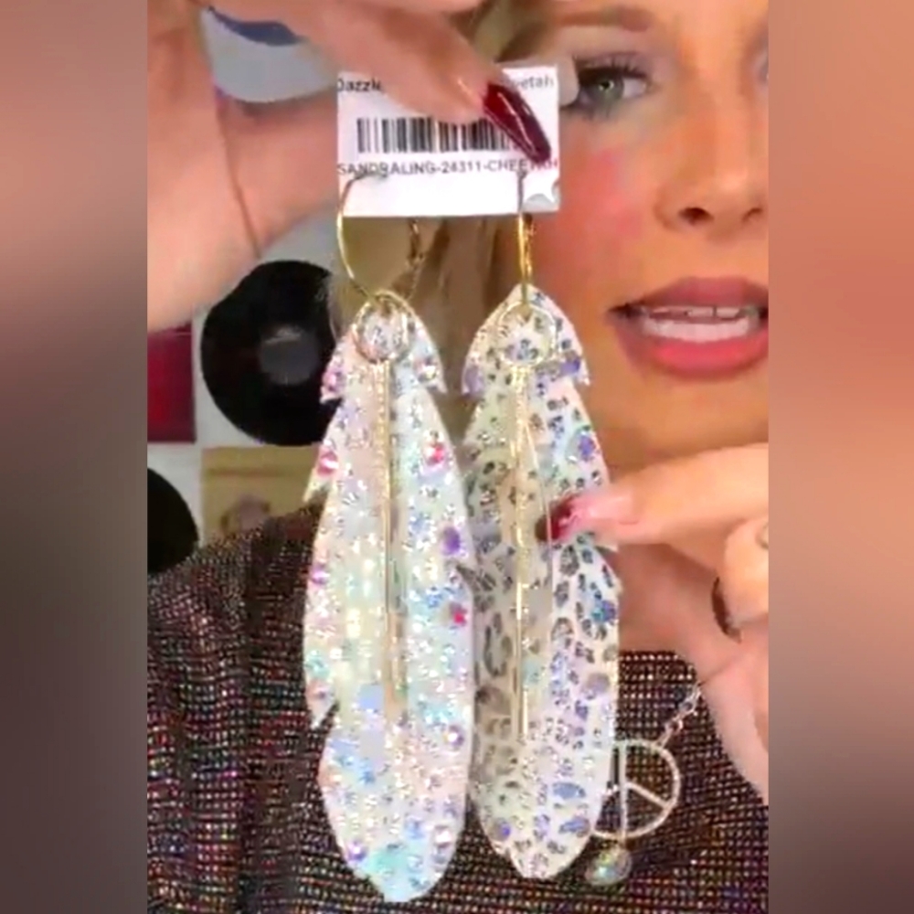 Cheetah print statement earrings